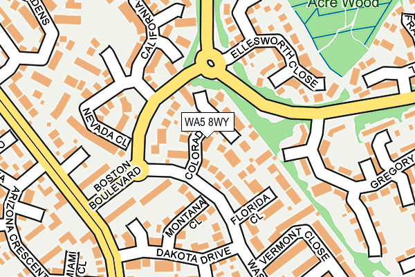 WA5 8WY map - OS OpenMap – Local (Ordnance Survey)