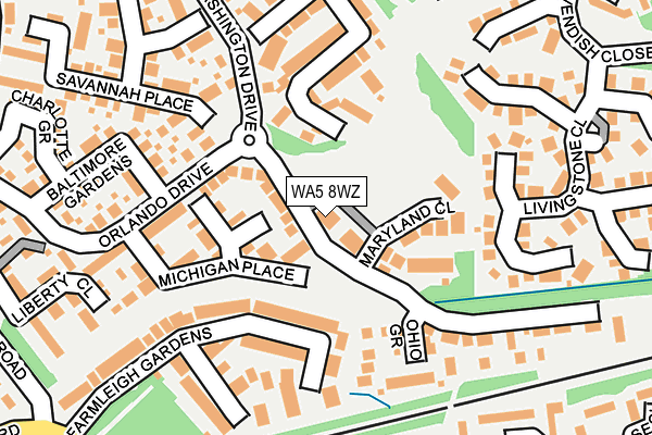 WA5 8WZ map - OS OpenMap – Local (Ordnance Survey)