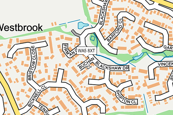 WA5 8XT map - OS OpenMap – Local (Ordnance Survey)