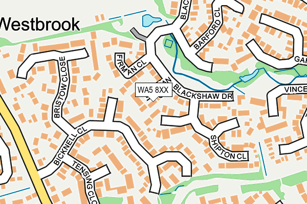 WA5 8XX map - OS OpenMap – Local (Ordnance Survey)