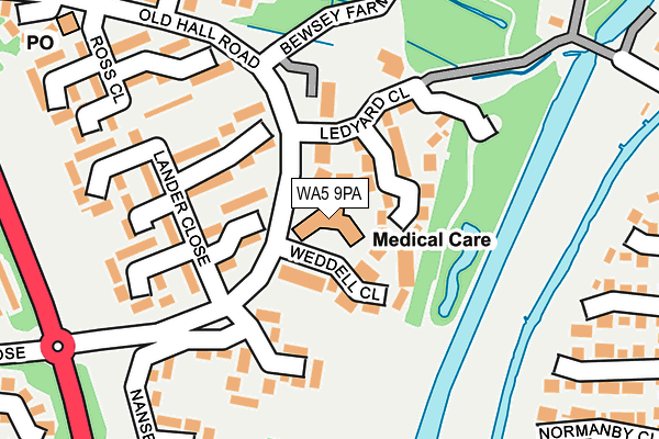 WA5 9PA map - OS OpenMap – Local (Ordnance Survey)