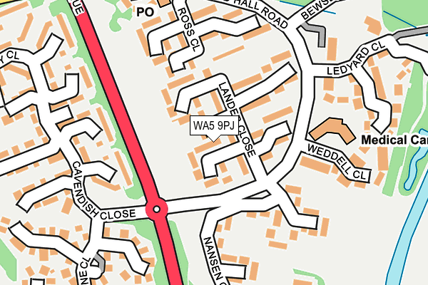 WA5 9PJ map - OS OpenMap – Local (Ordnance Survey)