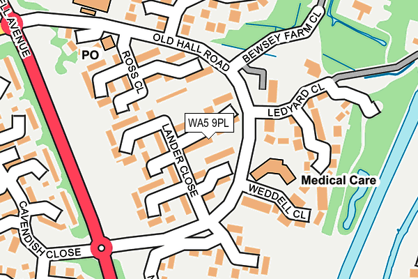 WA5 9PL map - OS OpenMap – Local (Ordnance Survey)