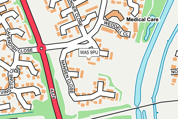 WA5 9PU map - OS OpenMap – Local (Ordnance Survey)