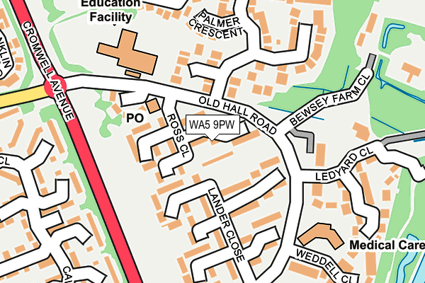 WA5 9PW map - OS OpenMap – Local (Ordnance Survey)