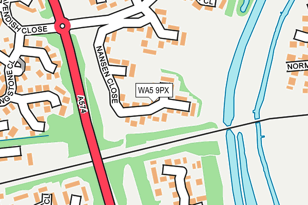 WA5 9PX map - OS OpenMap – Local (Ordnance Survey)