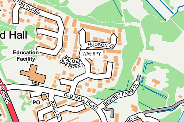 WA5 9PY map - OS OpenMap – Local (Ordnance Survey)