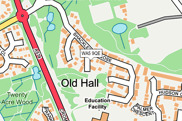 WA5 9QE map - OS OpenMap – Local (Ordnance Survey)