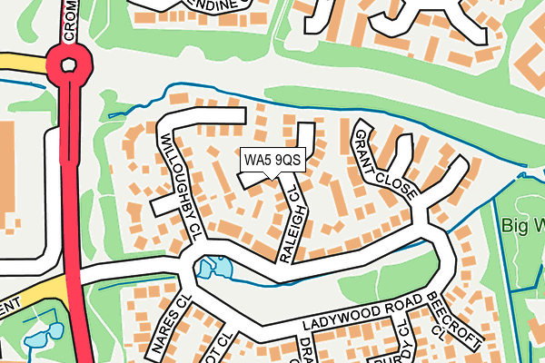 WA5 9QS map - OS OpenMap – Local (Ordnance Survey)