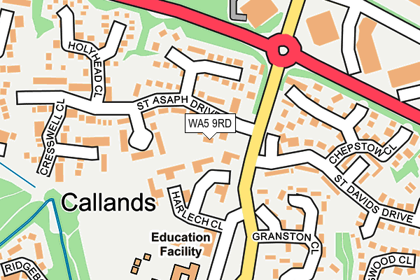 WA5 9RD map - OS OpenMap – Local (Ordnance Survey)