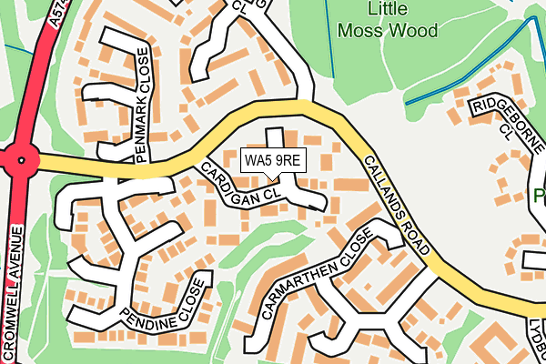 WA5 9RE map - OS OpenMap – Local (Ordnance Survey)