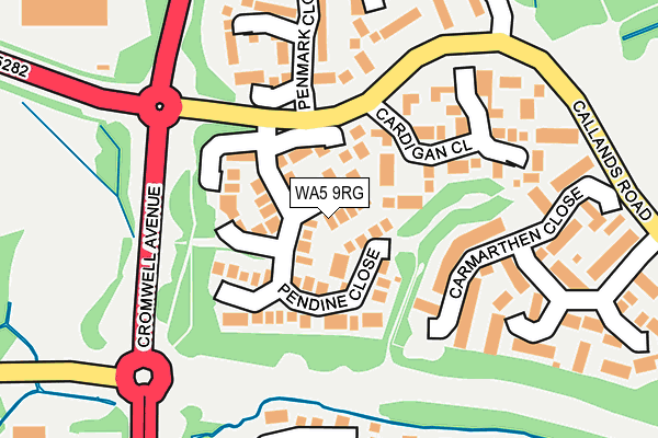 WA5 9RG map - OS OpenMap – Local (Ordnance Survey)
