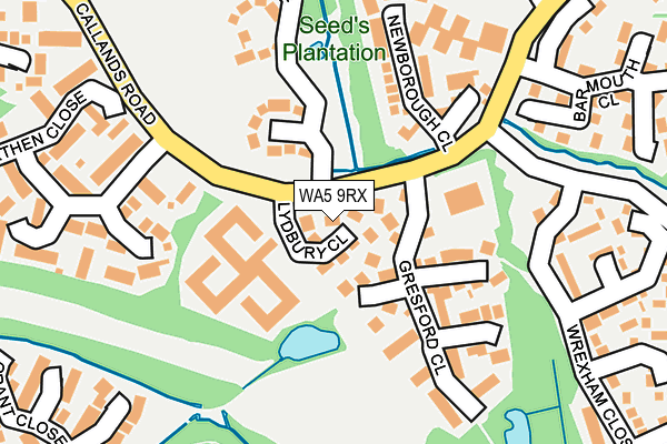 WA5 9RX map - OS OpenMap – Local (Ordnance Survey)