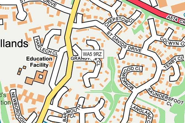 WA5 9RZ map - OS OpenMap – Local (Ordnance Survey)