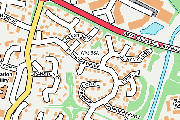 WA5 9SA map - OS OpenMap – Local (Ordnance Survey)