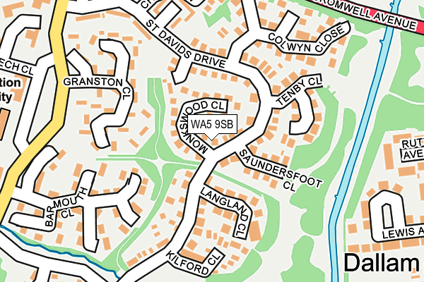 WA5 9SB map - OS OpenMap – Local (Ordnance Survey)