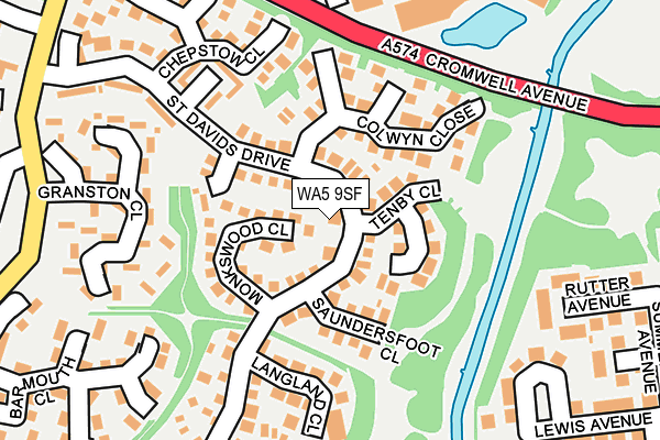 WA5 9SF map - OS OpenMap – Local (Ordnance Survey)