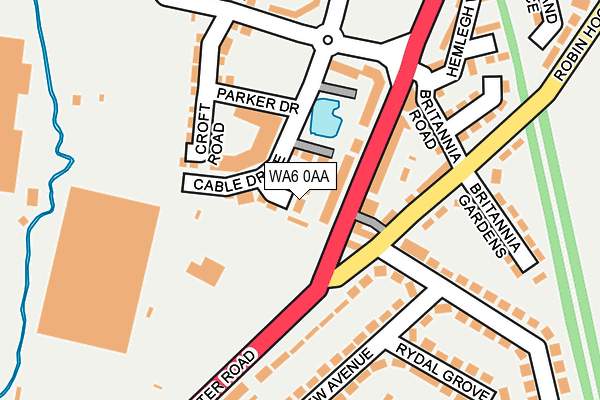 WA6 0AA map - OS OpenMap – Local (Ordnance Survey)