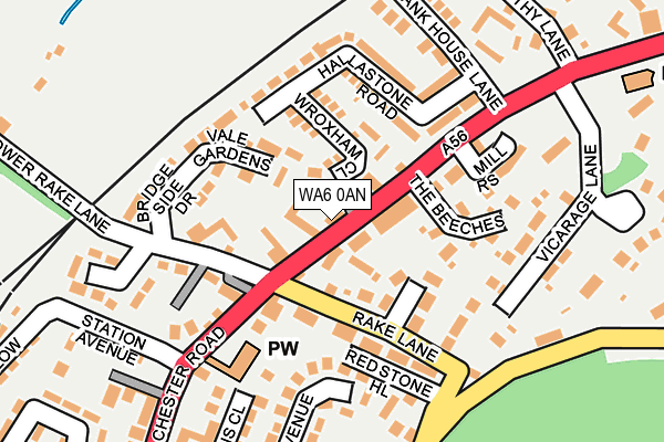 WA6 0AN map - OS OpenMap – Local (Ordnance Survey)