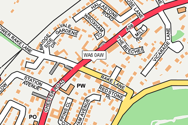 WA6 0AW map - OS OpenMap – Local (Ordnance Survey)