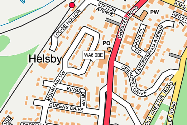 WA6 0BE map - OS OpenMap – Local (Ordnance Survey)