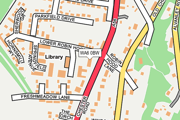 WA6 0BW map - OS OpenMap – Local (Ordnance Survey)