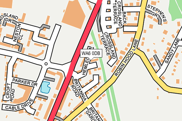 WA6 0DB map - OS OpenMap – Local (Ordnance Survey)