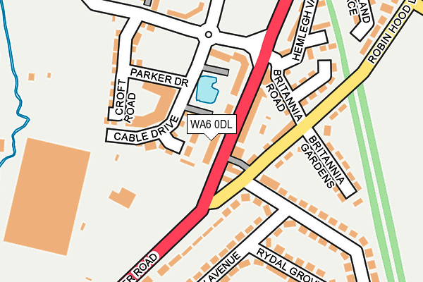 WA6 0DL map - OS OpenMap – Local (Ordnance Survey)