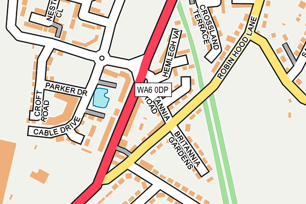WA6 0DP map - OS OpenMap – Local (Ordnance Survey)