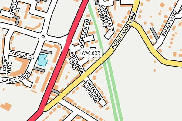 WA6 0DR map - OS OpenMap – Local (Ordnance Survey)