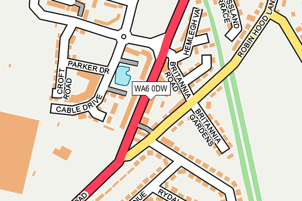 WA6 0DW map - OS OpenMap – Local (Ordnance Survey)