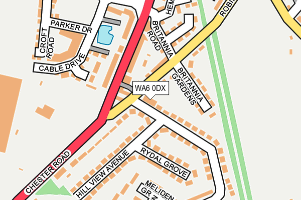 WA6 0DX map - OS OpenMap – Local (Ordnance Survey)