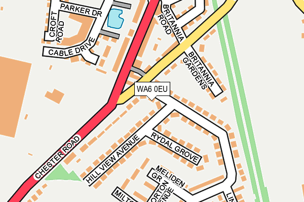 WA6 0EU map - OS OpenMap – Local (Ordnance Survey)