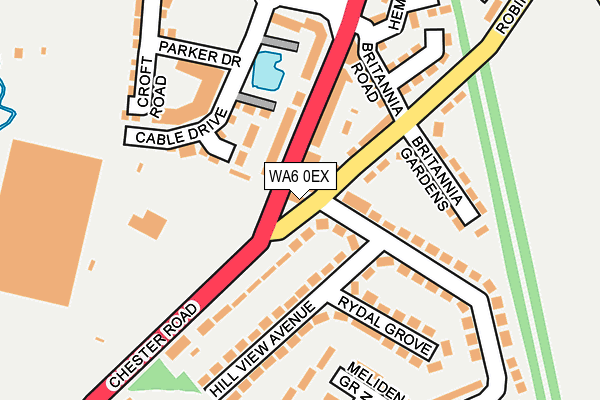 WA6 0EX map - OS OpenMap – Local (Ordnance Survey)