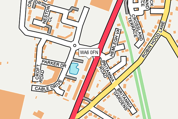 WA6 0FN map - OS OpenMap – Local (Ordnance Survey)