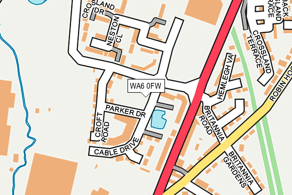 WA6 0FW map - OS OpenMap – Local (Ordnance Survey)