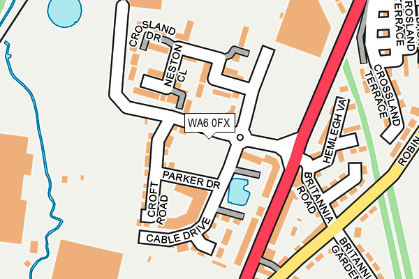 WA6 0FX map - OS OpenMap – Local (Ordnance Survey)
