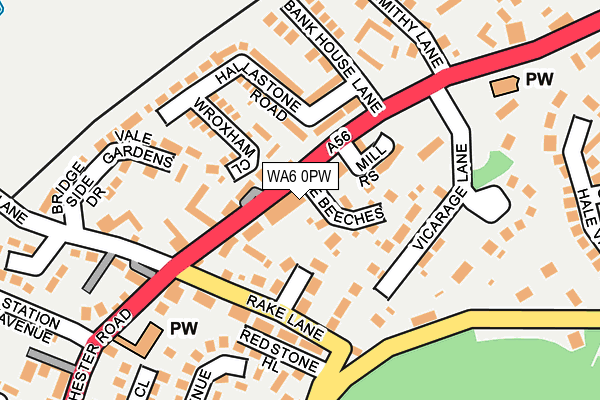 WA6 0PW map - OS OpenMap – Local (Ordnance Survey)