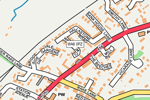 WA6 0PZ map - OS OpenMap – Local (Ordnance Survey)