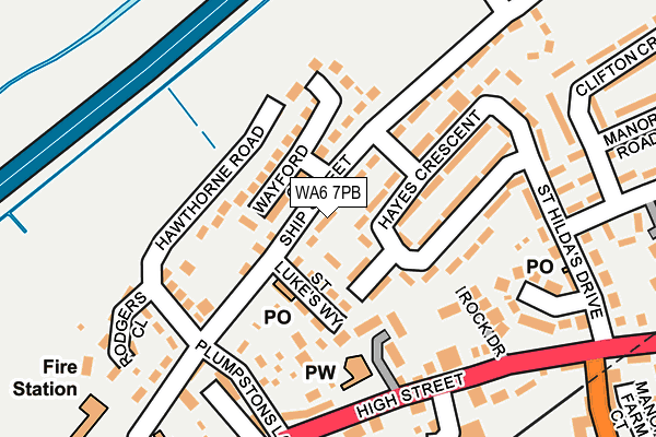 WA6 7PB map - OS OpenMap – Local (Ordnance Survey)