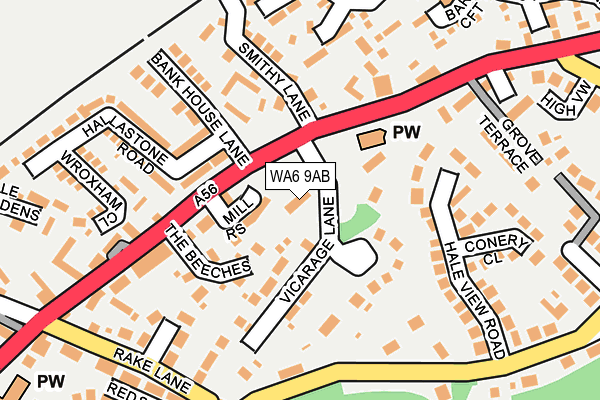 WA6 9AB map - OS OpenMap – Local (Ordnance Survey)
