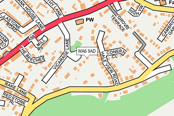 WA6 9AD map - OS OpenMap – Local (Ordnance Survey)