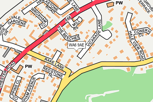WA6 9AE map - OS OpenMap – Local (Ordnance Survey)