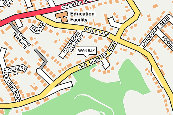 WA6 9JZ map - OS OpenMap – Local (Ordnance Survey)
