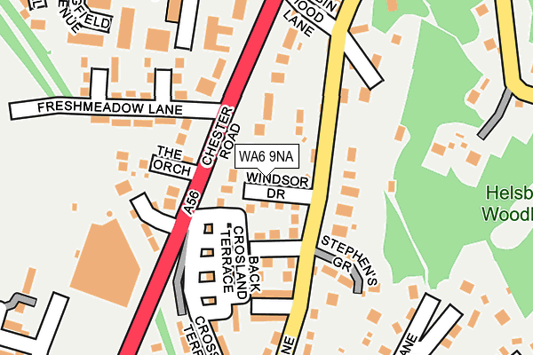 WA6 9NA map - OS OpenMap – Local (Ordnance Survey)