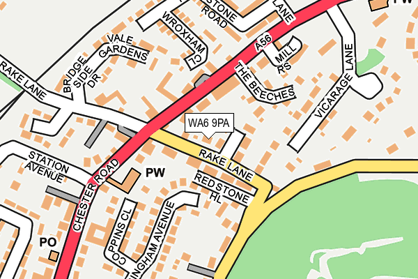 WA6 9PA map - OS OpenMap – Local (Ordnance Survey)