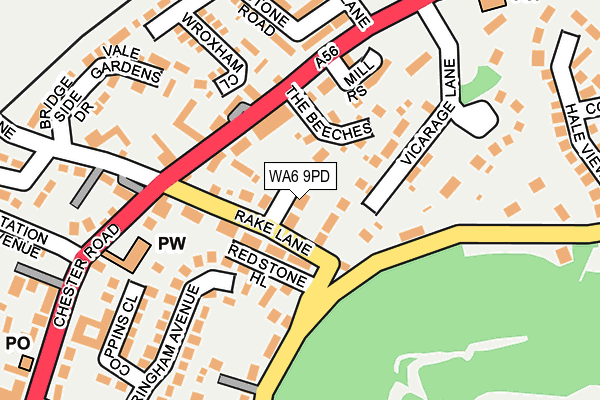 WA6 9PD map - OS OpenMap – Local (Ordnance Survey)