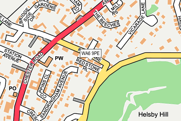 WA6 9PE map - OS OpenMap – Local (Ordnance Survey)