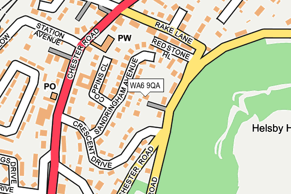 WA6 9QA map - OS OpenMap – Local (Ordnance Survey)
