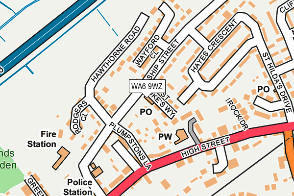 WA6 9WZ map - OS OpenMap – Local (Ordnance Survey)